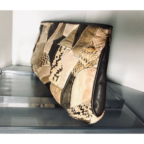 Vintage Python Patch Clutch - Picture 3 of 8